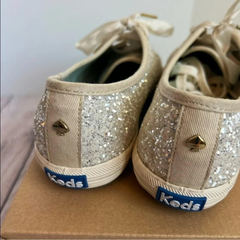 Kate Spade Keds Cream Glitter Shoes 8